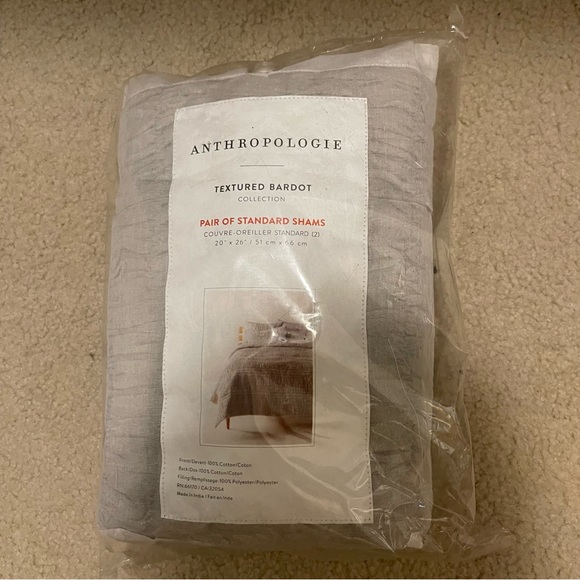 NEW! Anthropologie Textured Bardot Grey Twin Quilt w/ 2 Euro & 2 Standard Shams - Picture 7 of 12